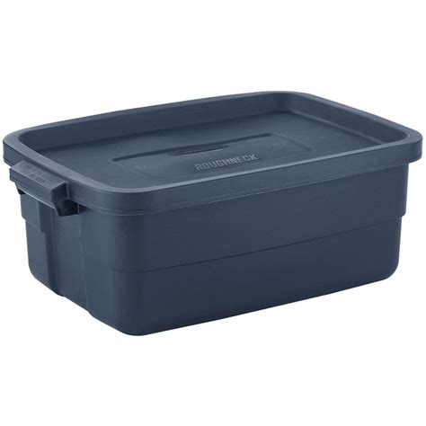 rubbermaid dark indigo metallic roughneck storage box|rubbermaid medium 10 gallons.